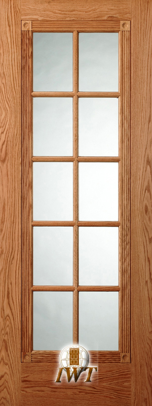 oak glass door